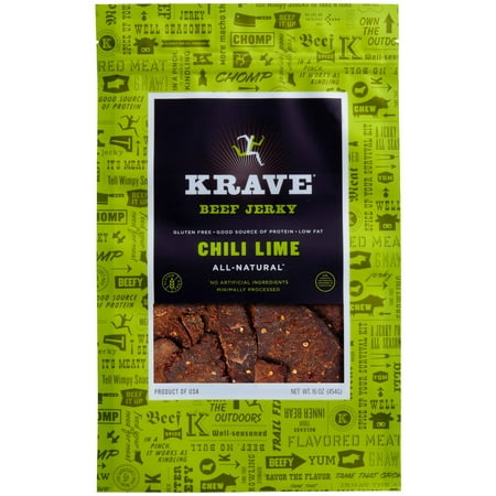 Krave Beef Jerky Chili Lime, 16 oz - Online Only - Walmart.com
