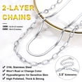 thumbnail image 5 of Silvora Silver Layered Chain Necklaces for Women Minimalist Herringbone Paperclip Choker Necklace Stainless Steel Flat Snake Chain Jewelry Gifts for Daughter Girlfriend Birthday Christmas, 5 of 7