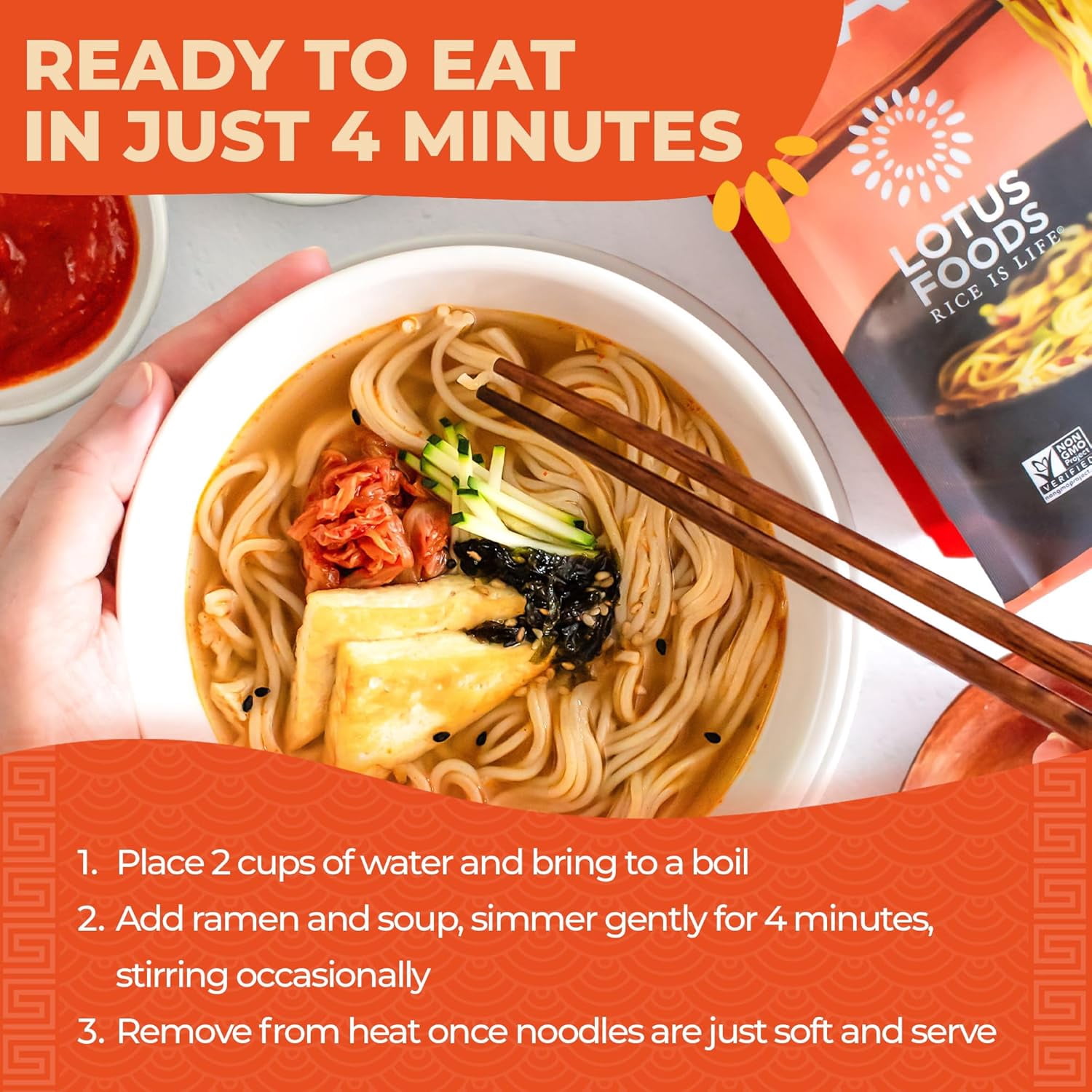 Lotus Foods Gluten-Free Millet & Brown Rice Ramen with Miso Soup, Organic 2.8 oz (Pack of 10)