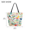 thumbnail image 5 of FORMRS Womens Canvas Tote Bag with Zipper Inner Pocket Shoulder Handbag, Cartoon Animals, 5 of 7