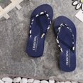 thumbnail image 5 of Loyisvidion Women Summer Daisy Shoes Lace Flip Flop High Heel Platform Shoes,Beach Shoes Navy 6(36), 5 of 7
