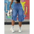 thumbnail image 4 of aPAY Jeans for Women Cargo Pants Denim Shorts Y2K Vintage Street Style Multiple Pockets Design Regular Size, 4 of 4