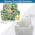 thumbnail image 5 of Renewold Monstera Palm Leaf Beige Recliner Couch Cover Polyester Spandex Reclining Chair Protector 4 Pieces Stretch Recliner Chair Cover Dog Couch Slipcover for Living Room, 5 of 8