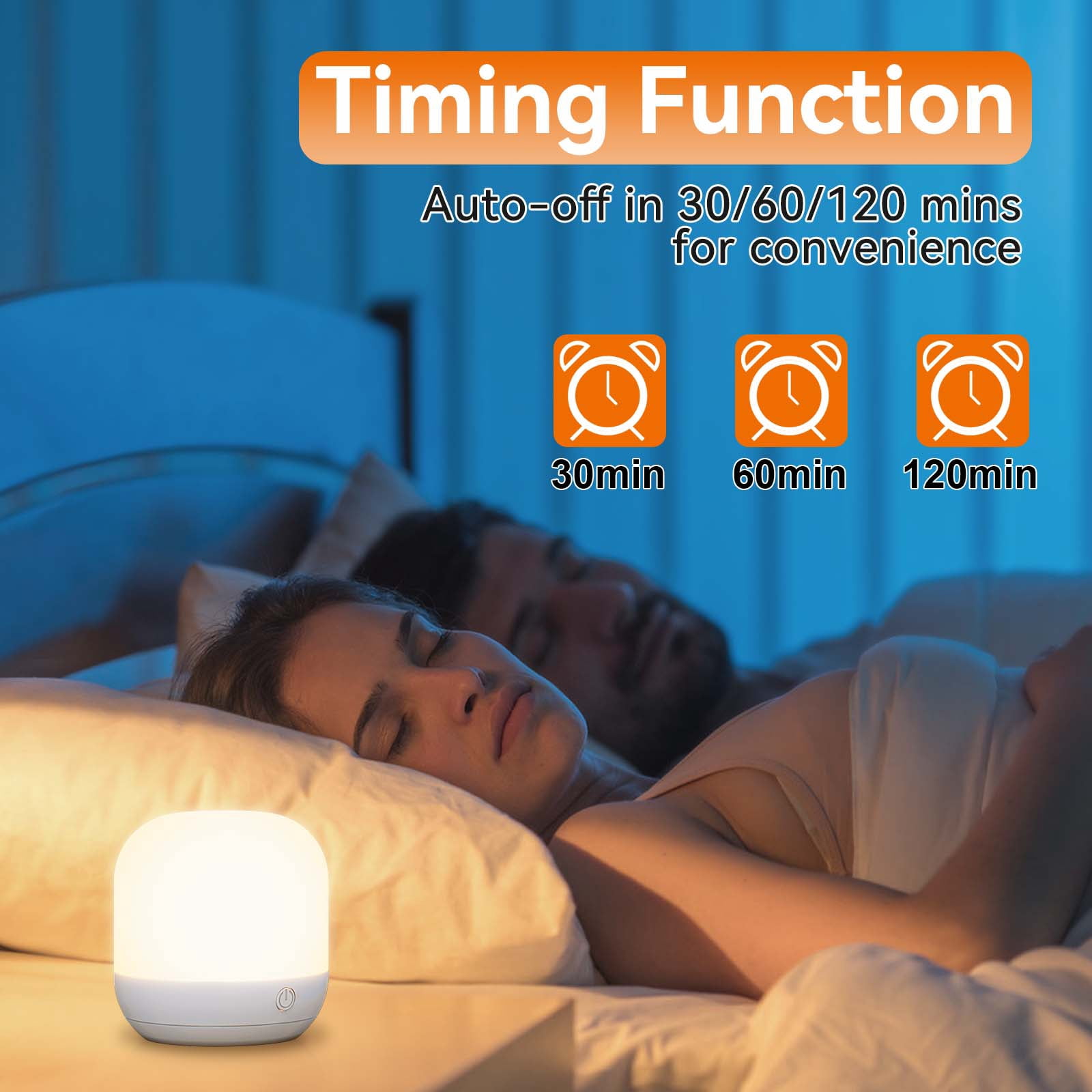 SUNMORY Rechargeable Night Light, Table Lamp for Bedroom, Dimmable Bedside Lamp with Magnetic Charging Station, Small Nightstand Lamp, LED Lights with 12 RGB Colors, Timer & Remote Control