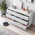 thumbnail image 3 of Danolapsi White 6 Drawer Dresser for Bedroom,56” Large Double Dresser with Wide Drawers,Wood Dresser with Metal Legs,Modern Chest of Drawers, Wide Dresser Organizer for Closet,Living Room,Hallway, 3 of 8
