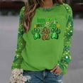 thumbnail image 4 of LEKWK Womens Graphic T Shirts Leopard Plaid Paw Prints Round Neck Long Sleeve St Patricks Day Shirt Dog Mom Puppy Raglan Top, 4 of 5