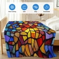 thumbnail image 4 of Blue Red Yellow Cooling Blanket,Lightweight Breathable Summer Throw Blanket with Double Sided Cold Effect,Modern Colored Rainbow Stained Glass Picnic Blankets Bed Sheet for Hot Sleepers 50"x60", 4 of 8