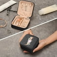 thumbnail image 7 of Travel Jewelry Box Gold Floral Initial J Letter PU Leather Jewelry case Small Portable Jewelry Organizer Box for Rings Earrings Necklaces Bracelets(Black) Women Gifts, 7 of 7