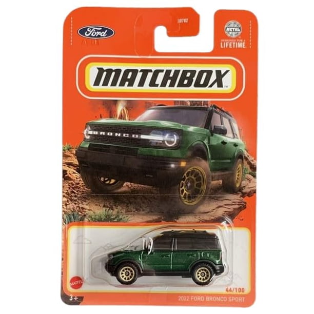 Auto de metal fundido Matchbox Ford Bronco Sport 2022 verde escala 1:64