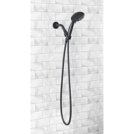 MAINSTAYS 5-SETTING HANDHELD SHOWER HEAD, MATTE BLACK