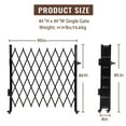 thumbnail image 3 of Danolapsi Steel Expandable Fence Gate Portable Flexible Single Folding Security Gate With 360°Rolling Wheel Adjustable MobileSafety Barrier Pet Fence Gate For Courtyards Garages Gardens, 3 of 8