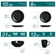 thumbnail image 3 of vancasso, 48-Piece Porcelain Dinnerware Set, Matte Black Dinner Set, for 12, 3 of 8