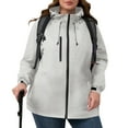 thumbnail image 4 of Womens Rain Jacket With Hood Sevevn Women Solid Rain Outdoor Plus Size Hooded Windproof Loose Coat Tops With Pocket, 4 of 7