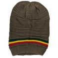 thumbnail image 3 of Brown Rasta Reggae Style Winter Ski Crochet Beret Baggy Oversize Slouchy Beanie Hat, 3 of 3