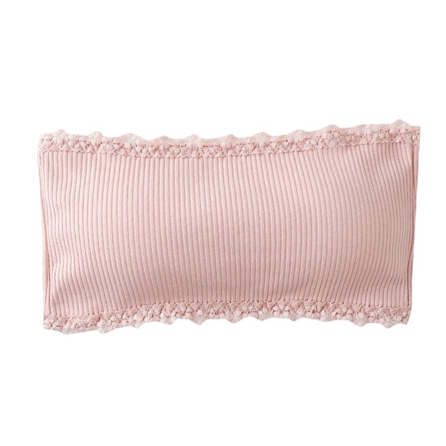 Harpily 2025 Bra Women's Thread Cotton Off Shoulder Strapless Back No Steel Ring Strap Removable Bra