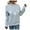 Sky Blue, variant on Luwomo Casual Christmas Sweaters Womens Long Sleeve High Neck Loose Fit Pullover Snowflake Graphic Knit Regular Tops,Dark Gray,L