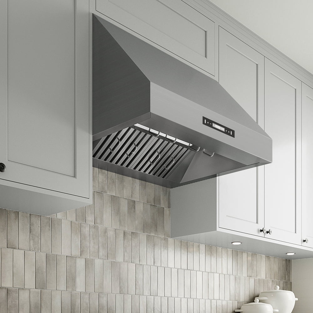 Streamline 30 in. Dezzo Ductless Undermount 350 CFM Range Hood in Brushed Stainless Steel with Baffle Filters, Touchpad Control, LED Light