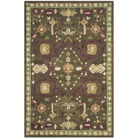 SAFAVIEH Roslyn ROS535A Handmade Sage / Ivory Rug