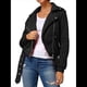 thumbnail image 2 of Chaqueta Gruesa, Holgada e Irregular con Solapa y Cremallera Inclinada para Mujer, de Larga, Informal, con Cremallera Negro L, 2 of 8