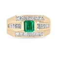 thumbnail image 2 of Dreamofdazzles Jewels 2.00 Ctw Princess Cut Emerald And White Diamond Wedding Anniversary Band Ring 14K Yellow Gold Plated 925 Sterling Silver 925 Sterling Silver -8, 2 of 5