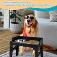 thumbnail image 6 of ZALALOVA Elevated Dog Bowls Stand with 2 Stainless Steel Dish,Raised Dog Bowl,High-Wall Splash Guard with 5 Heights (3.15", 8.9", 10",11.2", 12.4") for Medium Large Dogs (Black), 6 of 7