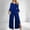 Blue, variant on Jumpsuit Women'S Slit Sequin Solid V Neck Elegant Wide Leg Loose Sleeve Bell Sleeve Jumpsuit,Black Women'S Nylon Jumpsuit 3XL