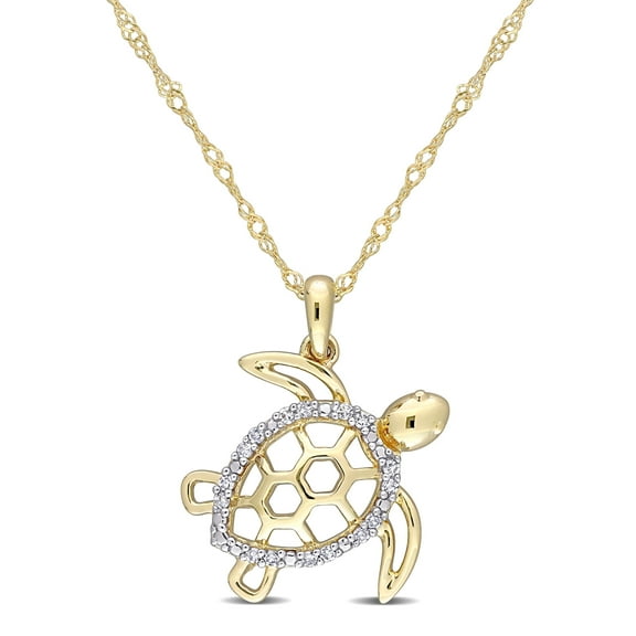 Everly Women's .05CT TW Diamond 10k Yellow Gold Pendant