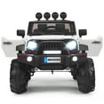 thumbnail image 1 of Patiojoy 12V Kids Ride on Truck 2 seats Children Electric Vehicle w/ 2.4GHz Remote Control & Retractable Handle White, 1 of 10