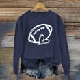 thumbnail image 2 of Holzkary Women's Football Game Day Sweatshirt Women's Rugby Printed Pullover Round Neck Casual Graphic Print Oversized Crewneck Sweatshirts Long Sleeve Pullover for Gameday Hoodies Dark Blue Xxl, 2 of 4