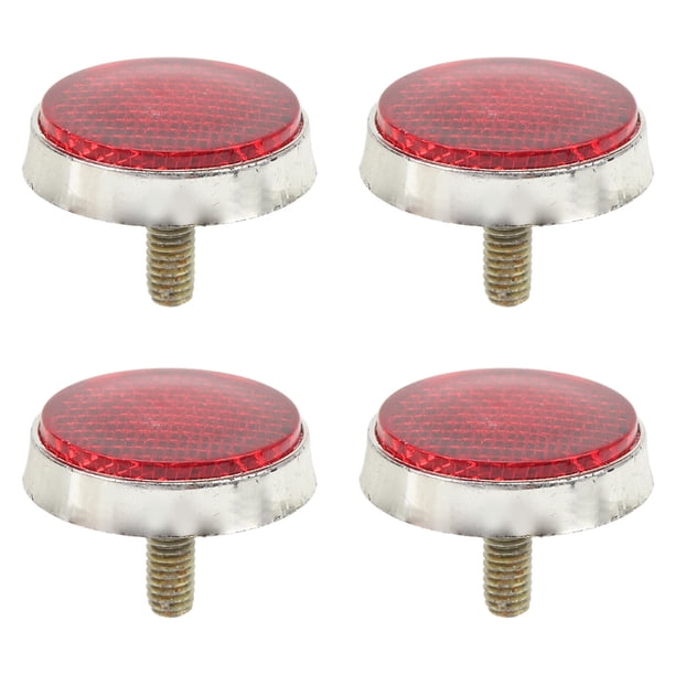 A ABSOPRO Moto Visibilidad Reflectora Banda Kit Redondo Rojo Con Tornillo 4uds