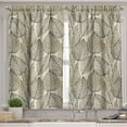 thumbnail image 2 of Ambesonne Beige Valance & Curtain, Striped Leaves Autumn Print, 55"x30", Beige Black, 2 of 6