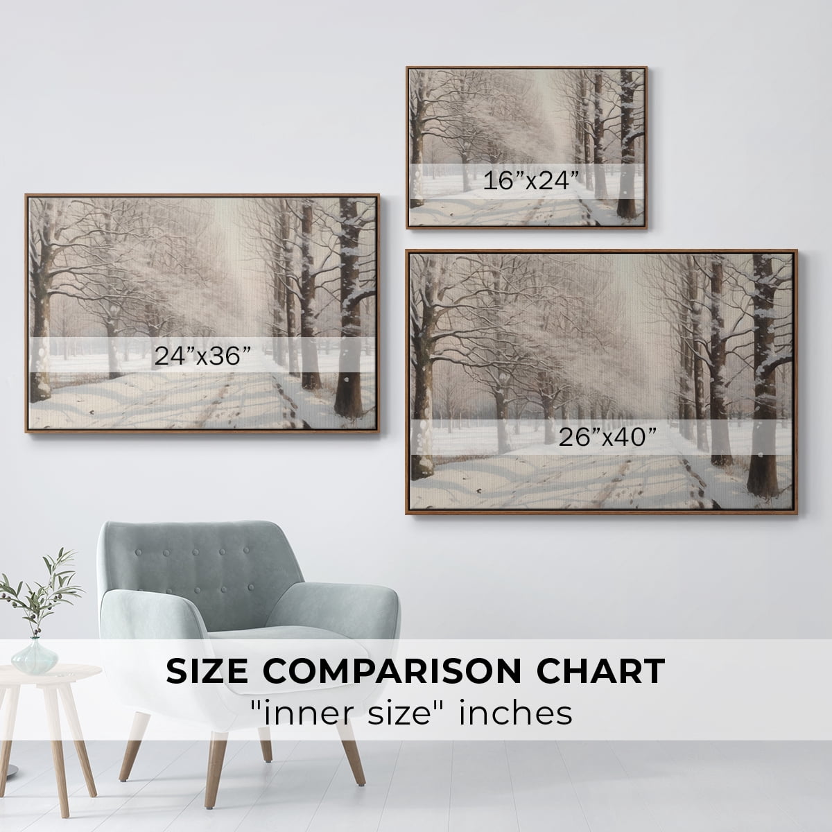 Vintage Landscape-XIII By Wexford Home Framed in Walnut Wood Gallery Wrapped Canvas 17 in. x 25 in.
