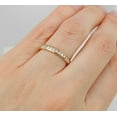 thumbnail image 4 of Sparkle Jewels Cubic Zirconia Round Cut Half Eternity Wedding Band Women Ring 14k Yellow Gold Plated, 4 of 5