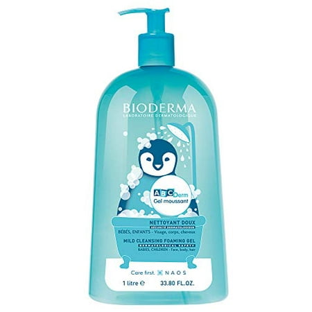 Bioderma - ABCDerm Foaming Gel - Gentle Body Wash - Baby Cleansing Foaming Gel - Unscented Body Cleanser - Body Wash for Babies and Children