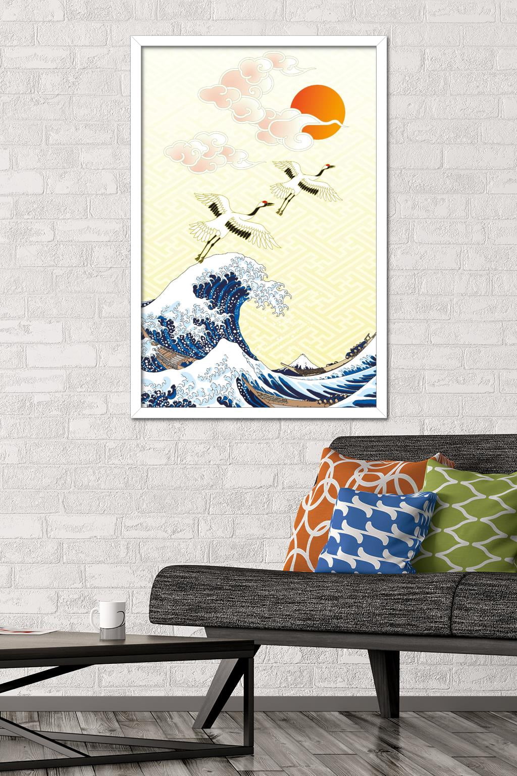 The First Sunrise in Japan Wall Poster, 22.375" x 34" Framed