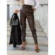 thumbnail image 3 of Pantalones de moda personalizados con cremallera de piel, pantalones ajustados de cintura alta, pantalones de mujer, 3 of 4
