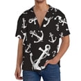 thumbnail image 1 of Fotbe Anchor Camisa Estampada de Manga Corta para Hombre, Casual de Verano, Estilo Playero, Sin Arrugas-4X-Large, 1 of 5