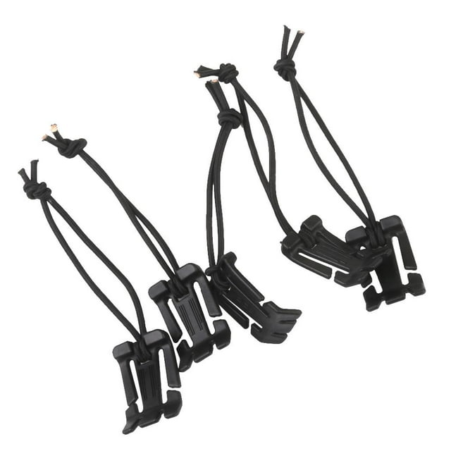 Clips de de Hebilla de Correas Elásticas para Exteriores de 5 Piezas - Negro