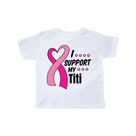 

Inktastic Breast Cancer Awareness I Support My Titi with Pink Ribbon Gift Toddler Boy or Toddler Girl T-Shirt