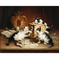 thumbnail image 3 of Carl Reichert 14x12 Black Modern Framed Museum Art Print Titled - Playful Kittens, 3 of 5