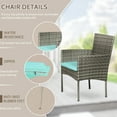thumbnail image 6 of FDW 4-Pieces Outdoor Conversation Sets with Coffee Table, Gray/Blue, 6 of 7