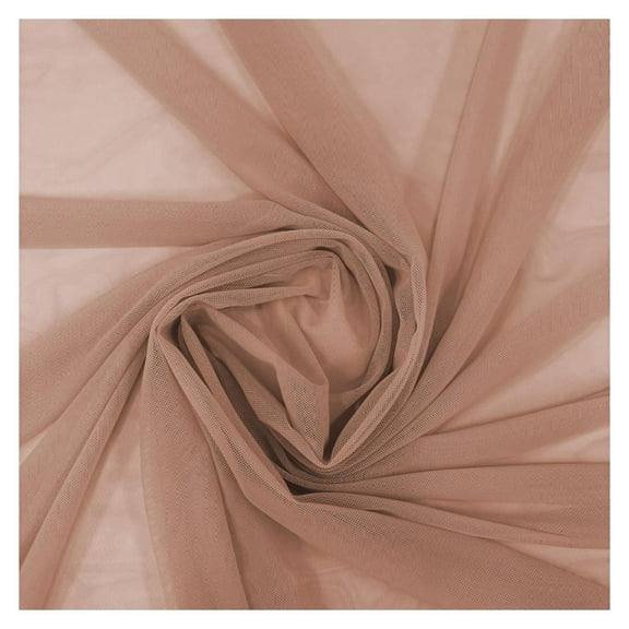 4-Way Stretch Power Mesh Fabric by The Yard - 60" Wide Nylon Spandex Sheer Net - Breathable & Stretchy Mesh Fabric for Sewing Activewear, Dresses, - Dark Nude - 2 Yards