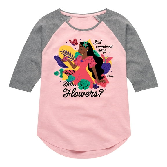 Encanto - Did Someone Say Flowers - Toddler & Youth Girls Raglan Graphic T-Shirt