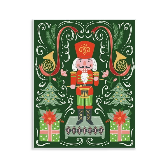 Stupell Industries Festive Nutcracker Celebration Holiday Painting Unframed Art Print Wall Art, 11 x 14