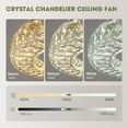 thumbnail image 4 of HOOMEDELIER Indoor Ceiling Fan with Light, 22" Modern Crystal Chandelier Ceiling Fan with Smart 4-Light Color Change, Luxury LED Ceiling Fan - Gold, 4 of 11