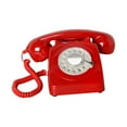 thumbnail image 3 of Téléphone Filaire de Bureau à Cadran Rotatif Vintage Téléphone Rétro Rouge, 3 of 10
