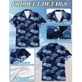 thumbnail image 5 of Netecom Ginkgo Leaves Art Deco Hawaiian Shirt for Men, Vintage Style, Button Down Summer Beach Short Sleeve, S-5XL, 5 of 6