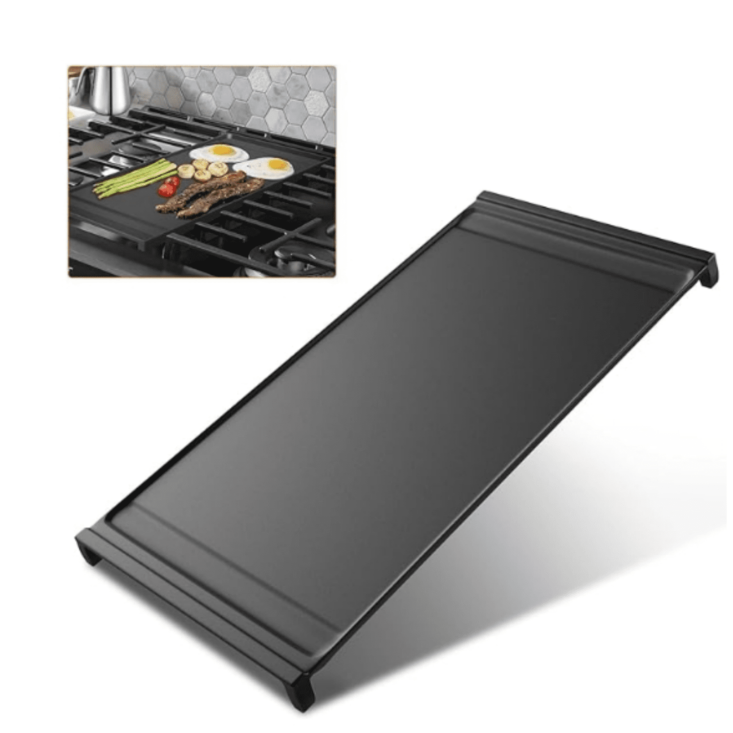 Griddle Replacement for GE Appliance Gas Range Center Griddle,9 ×19.5 inch Griddle Compatible with GE Stove Parts, Aluminum with Nonstick Griddle Cooktop Plate Flat