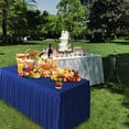 thumbnail image 3 of Tablecloth under $5! CQCYD Rectangle Tablecloth, Polyester Wrinkle Free Stretch Table Skirt for Rectangle Tables Pleated Ruffle Table Cover with Skirt for Weddings Birthday Banquet Baby Shower, 3 of 9