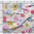 thumbnail image 2 of Soimoi Floral Print,Cotton Poplin, Sewing Fabric Sold by The Yard 42 Inch Wide,Sewing Craft Quilting/Quilt Making Fabric, White, 2 of 5